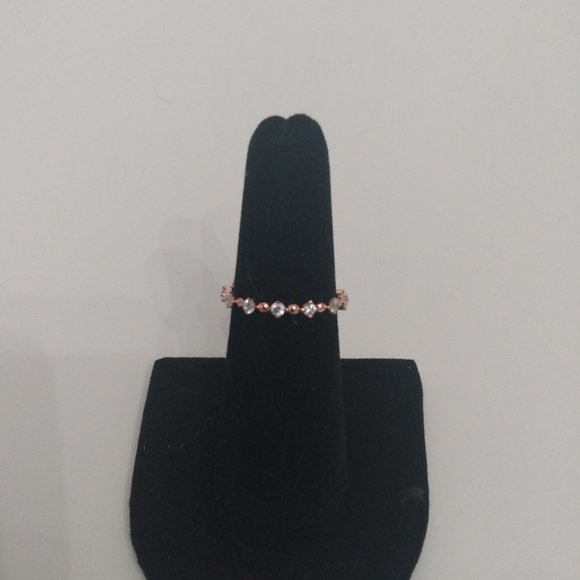 Sterling Silver CZ Pink Eternity Ring  113007 - Picture 1 of 2